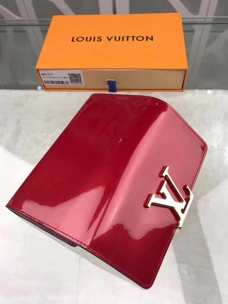 Louis Vuitton Patent Calf Leather LOUISE WALLET M64550 Wine