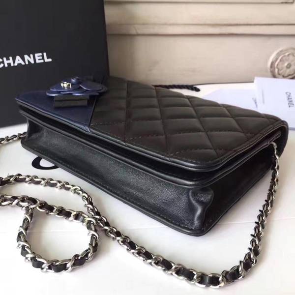 Chanel Camellia Flap Shoulder Bag Sheepskin Leather 88215D