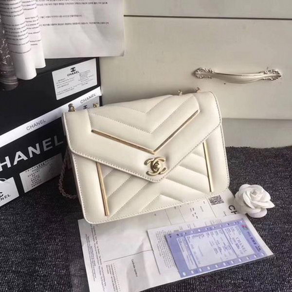 Chanel Classic Flap Bag Original Leather A77056 White