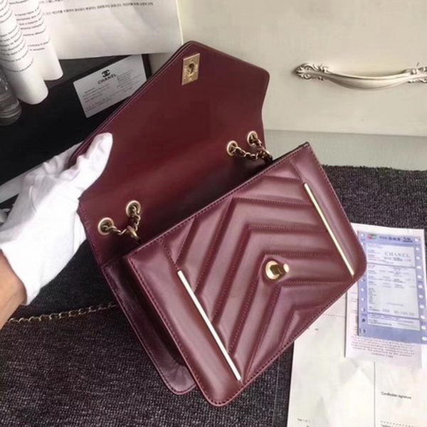 Chanel Classic Flap Bag Original Leather A77056 Wine