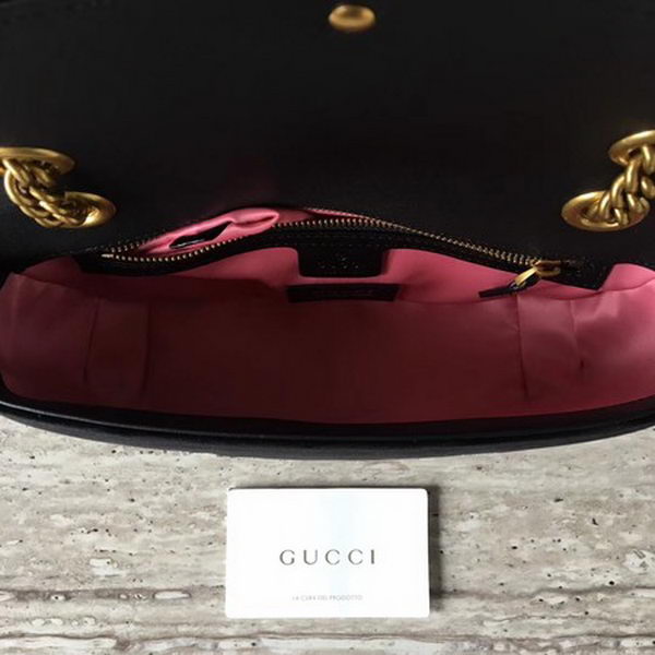 Gucci GG Marmont Small Chevron Shoulder Bag 443497 Black