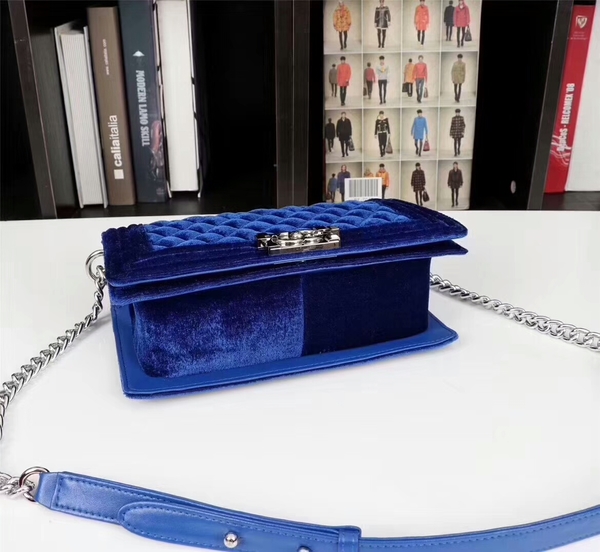 Chanel Le Boy Suede Leather Bag 67086 Blue