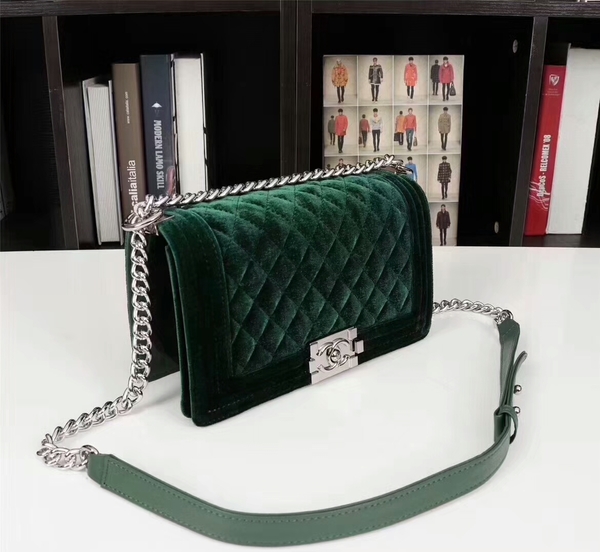 Chanel Le Boy Suede Leather Bag 67086 Green