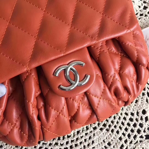 Chanel Falp Shoulder Bag Sheepskin Leather 8006A Orange