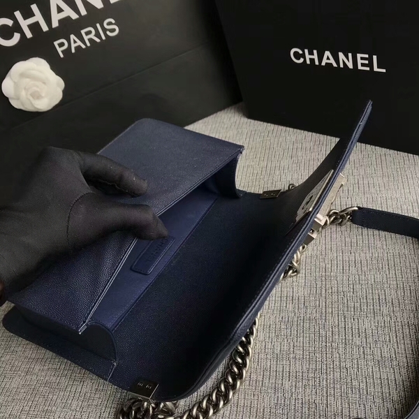 Boy Chanel Original Chevron Leather 67086 Blue