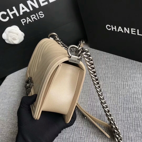 Boy Chanel Original Chevron Leather 67086 Camel