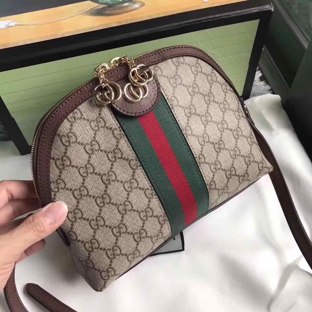 Gucci Ophidia Canvas Shoulder Bag 499621 Brown