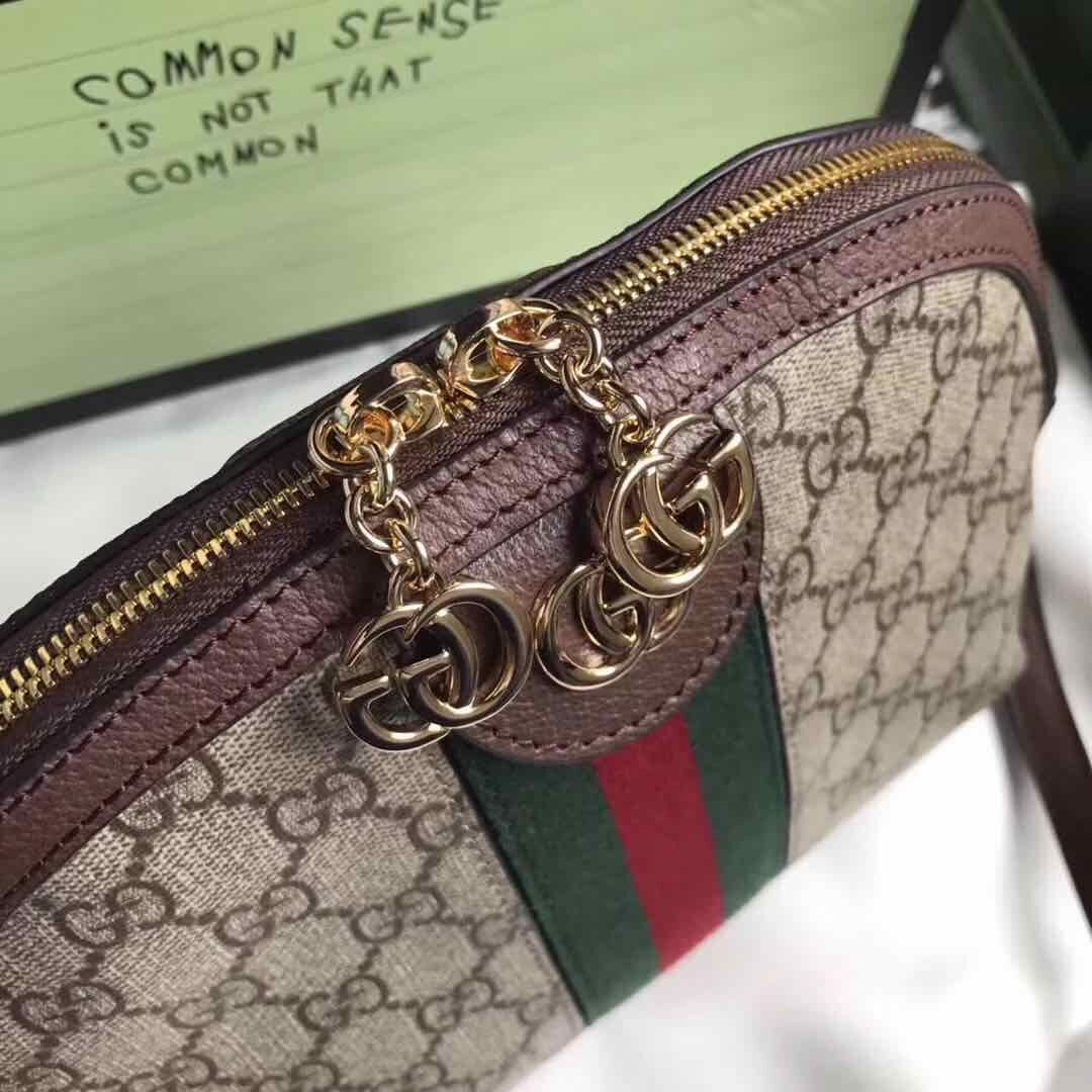 Gucci Ophidia Canvas Shoulder Bag 499621 Brown