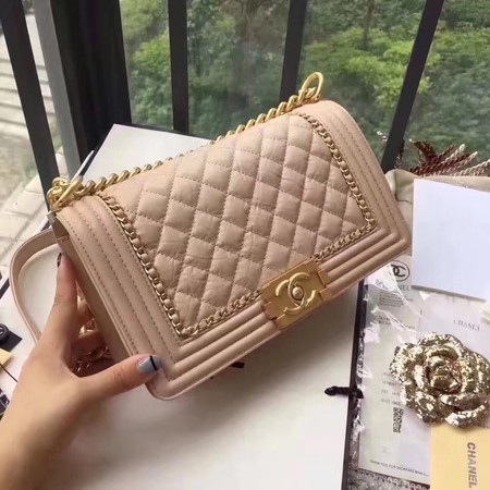 Boy Chanel Flap Bag Original Leather B67086 Apricot