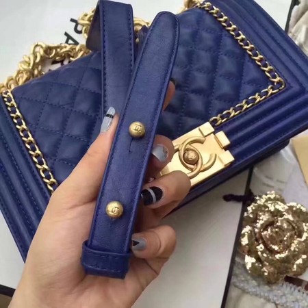 Boy Chanel Flap Bag Original Leather B67086 Blue