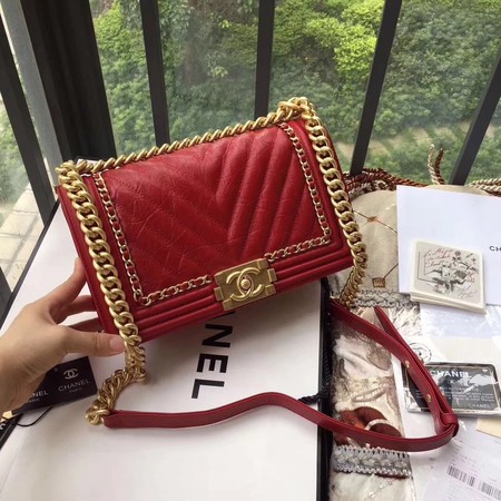 Boy Chanel Flap Bag Original Leather B67086 Red