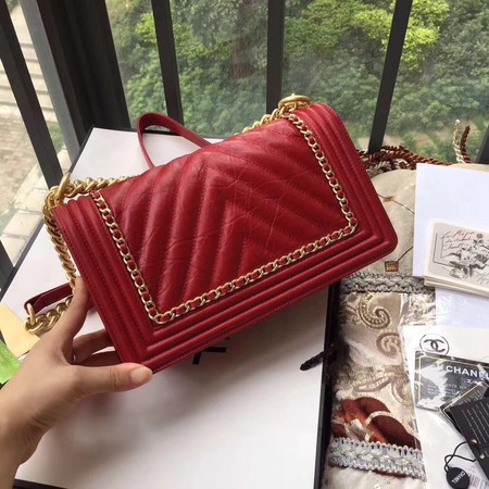 Boy Chanel Flap Bag Original Leather B67086 Red