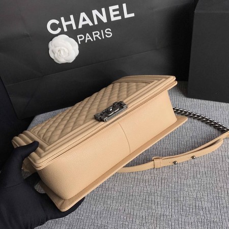 Boy Chanel Flap Shoulder Bag Apricot Original Cannage Pattern A67087 Silver