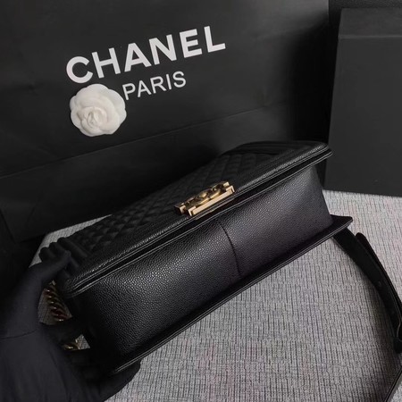 Boy Chanel Flap Shoulder Bag Black Original Cannage Pattern A67087 Silver