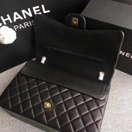 Chanel Maxi Quilted Classic Flap Bag Black Sheepskin Leather A58601 Gold