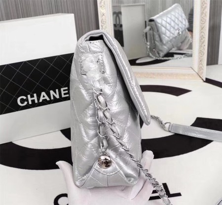 Chanel Classic Flap Bag Bright Leather A33650 Silver