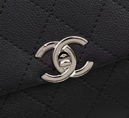 Chanel Classic Flap Bag Calfskin Leather A33654 Black