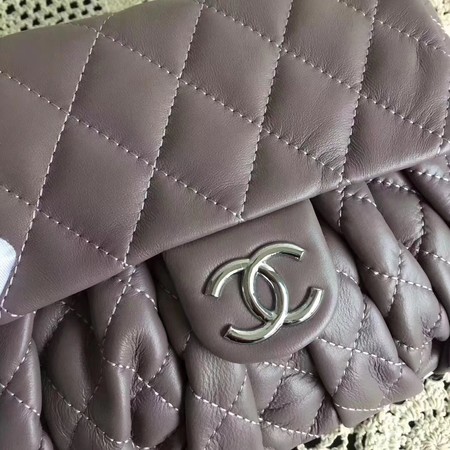 Chanel Classic Flap Bag Sheepskin Leather A33658 Grey