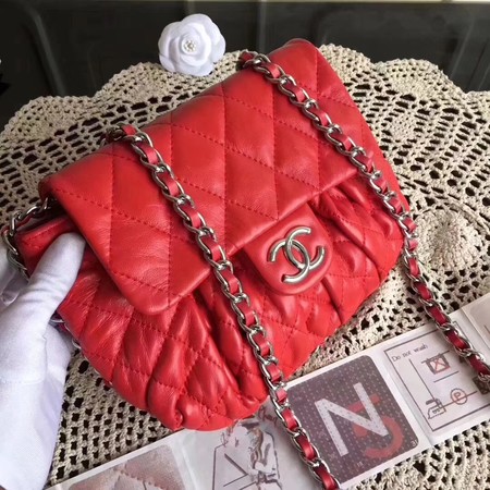 Chanel Classic Flap Bag Sheepskin Leather A33658 Red