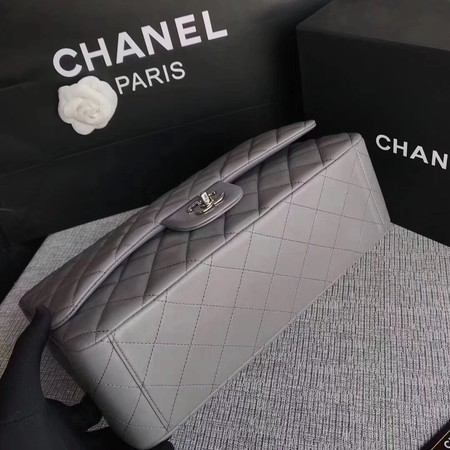 Chanel Maxi Quilted Classic Flap Bag Grey Sheepskin Leather A58601 Silver