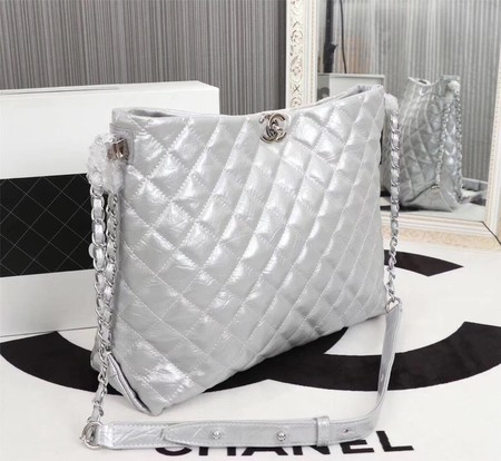 Chanel Shoulder Bag Calfskin Leather A33655 Silver