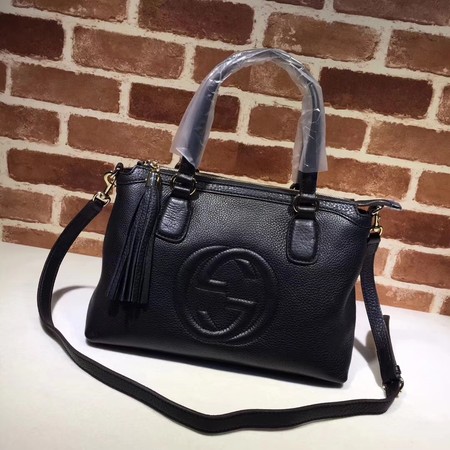 Gucci Calf Leather Soho Top Handle Bag 308362 Black