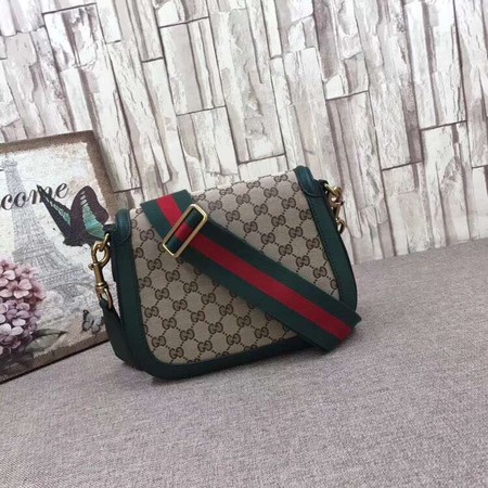 Gucci GG Lady Web Hand-Stained Leather Shoulder Bag 380573 Green