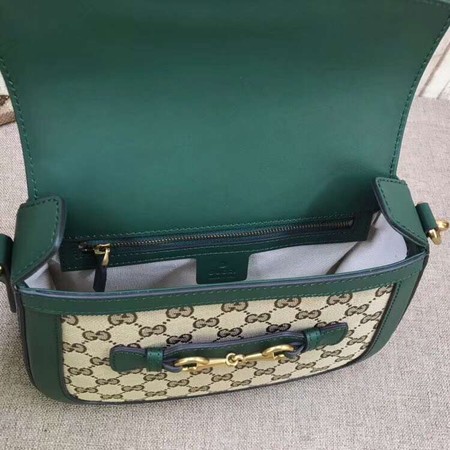 Gucci GG Lady Web Hand-Stained Leather Shoulder Bag 380573 Green