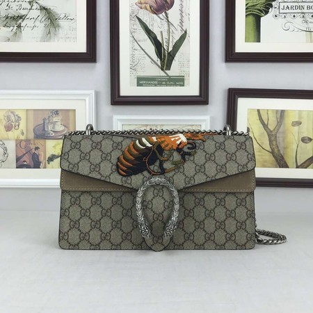 Gucci Dionysus GG Supreme Canvas Shoulder Bag 400249 Khaki