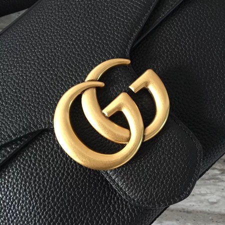 Gucci GG Marmont Leather Shoulder Bag 401173 Black