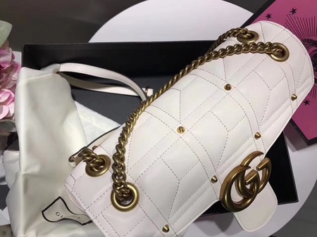 Gucci GG Marmont Medium Matelasse Shoulder Bag 443496 White