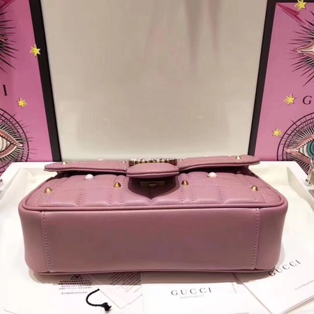 Gucci GG Marmont Small Matelasse Shoulder Bag 443497 Pink