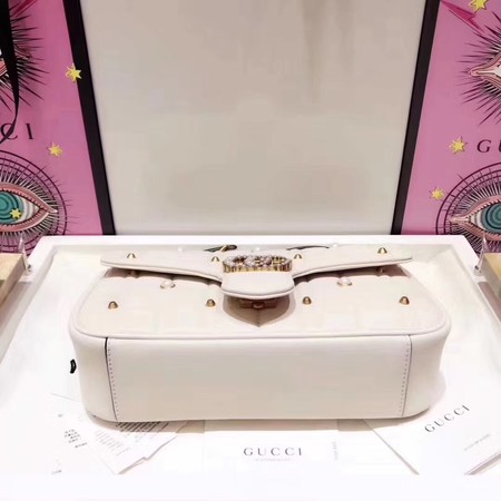 Gucci GG Marmont Small Matelasse Shoulder Bag 443497 White