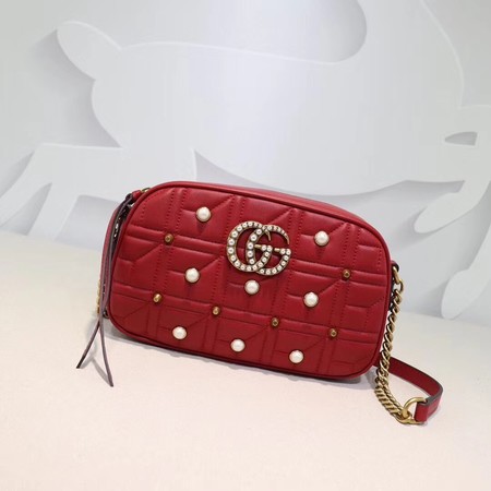 Gucci GG Marmont Small Shoulder Bag 447632 Red