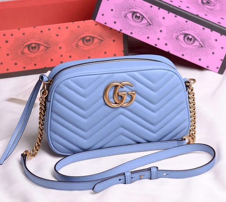 Gucci GG Marmont Small Shoulder Bag 447632 SkyBlue