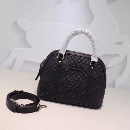 Gucci Signature Leather Top Handle Bag 449654 Black