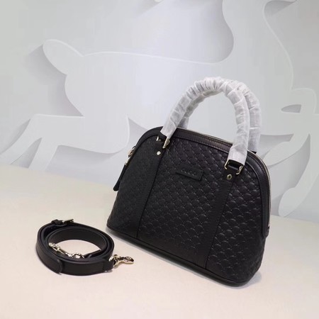 Gucci Signature Leather Top Handle Bag 449654 Black