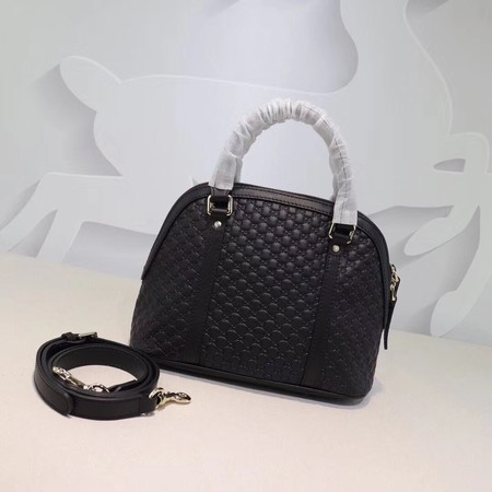 Gucci Signature Leather Top Handle Bag 449654 Black