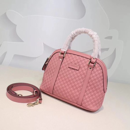 Gucci Signature Leather Top Handle Bag 449654 Pink