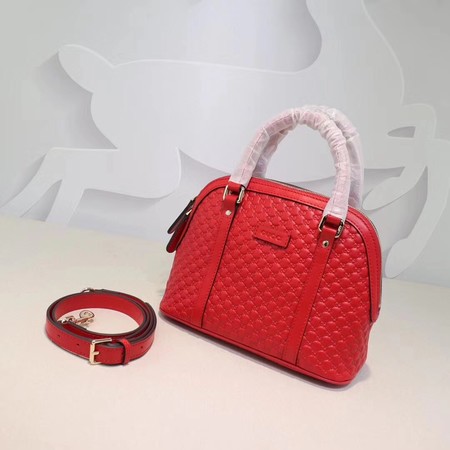 Gucci Signature Leather Top Handle Bag 449654 Red