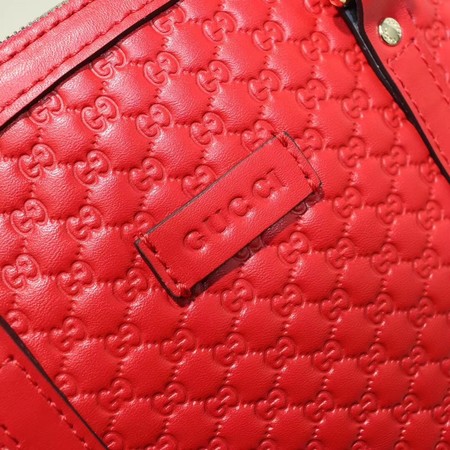 Gucci Signature Leather Top Handle Bag 449654 Red