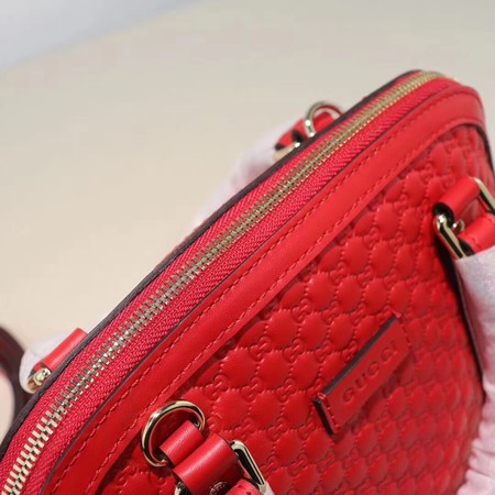 Gucci Signature Leather Top Handle Bag 449654 Red