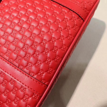 Gucci Signature Leather Top Handle Bag 449654 Red