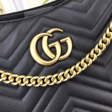 Gucci GG Marmont Medium Matelasse Shoulder Bag 453569 Black