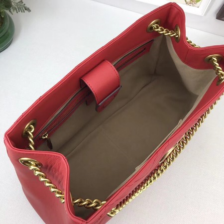 Gucci GG Marmont Medium Matelasse Shoulder Bag 453569 Red