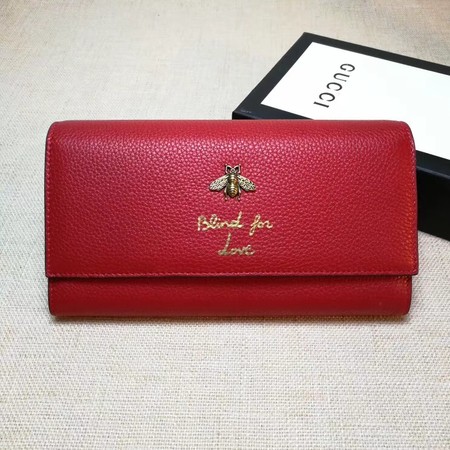 Gucci Animalier Continental Wallet 454070 Red