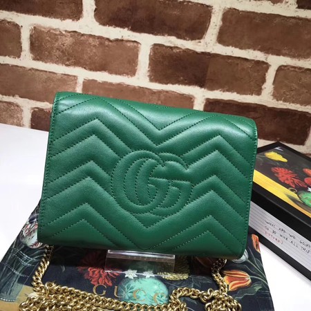 Gucci GG Marmont Matelasse mini Bag 474575 Green