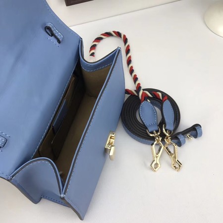 Gucci Sylvie Lather mini Bag 470270 Blue