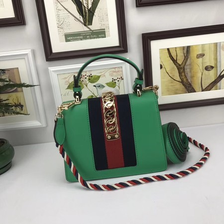 Gucci Sylvie Lather mini Bag 470270 Green