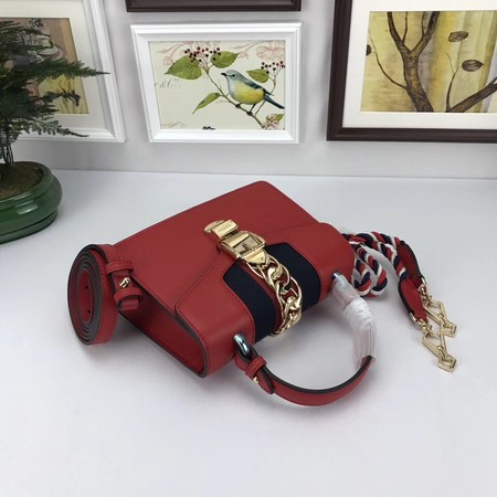 Gucci Sylvie Lather mini Bag 470270 Red